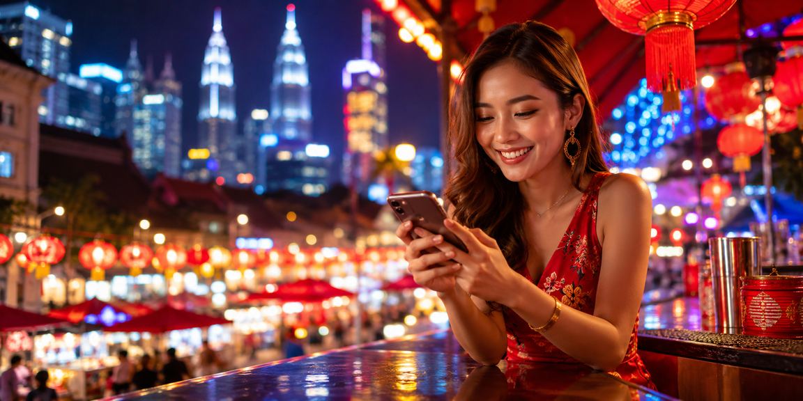 Pemain mengakses kasino langsung melalui telefon bimbit di Kuala Lumpur